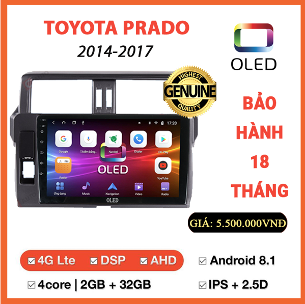 MÀN HÌNH OLED TOYOTA PRADO 2014-2017